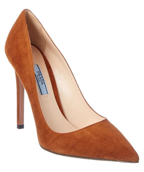 prada brown suede pumps|prada suede pointy toe pump.